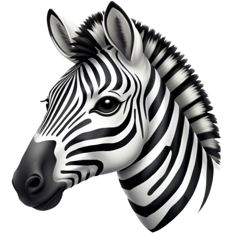Cinematic Noble Zebra Portrait Emoji, Poised and regal, with a lean, elegant build and a striking Fur of bold black and white stripes, deep-set soulful piercing eyes, Simplified yet sharp and sophisticated features, highly detailed, glowing with a soft, dignified glow, high shine, intelligent and graceful, stylized with an air of savannah chic, focused and attentive, soft glowing outline, capturing the essence of a watchful and confident equine, so majestic it feels as though it could gallop out of the screen with effortless authority! emoji