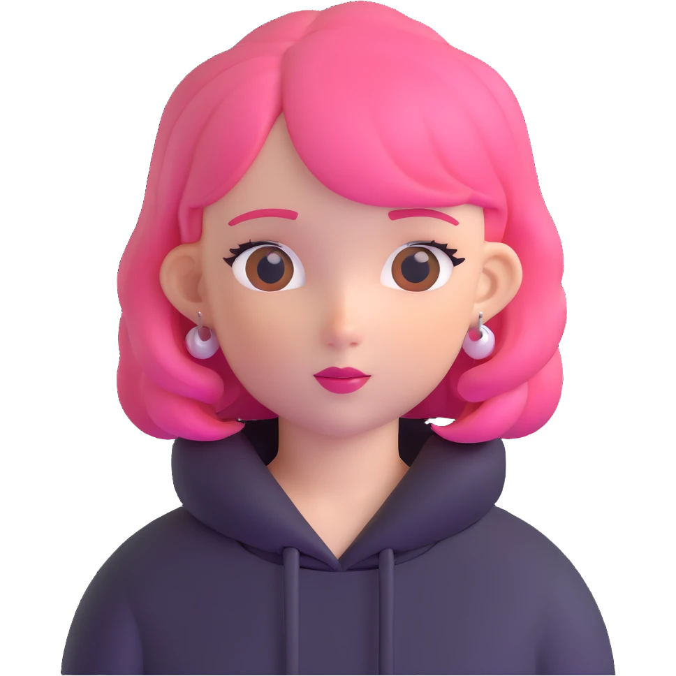 white girl with pink hair emoji