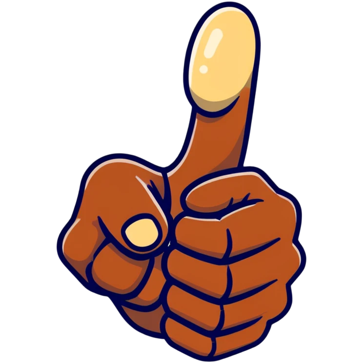 A thumbs up hand with dark skin that transitions to light skin at the wrist emoji