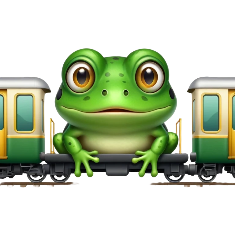 Frog in a train  emoji