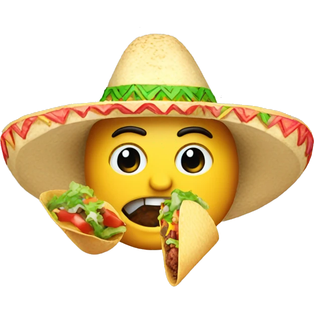 guy with sombrero eating a taco emoji