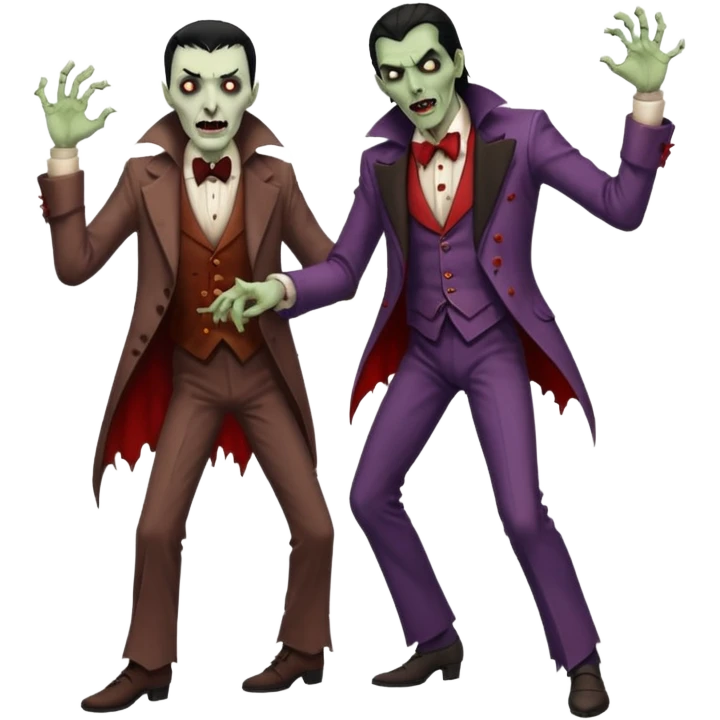 dracula dancing with zombie emoji