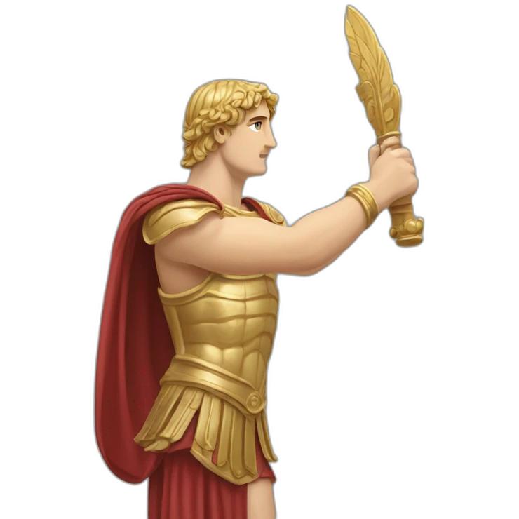 alexander the great arms stretched out holding something emoji