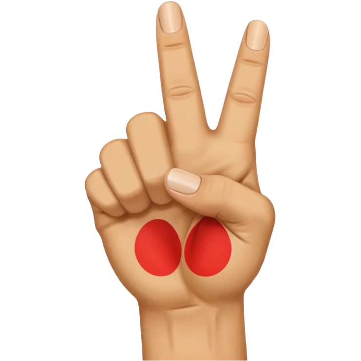 El işareti yumruk yap. Baş parmağı işaret ve orta parmağın arasından çıksın  emoji