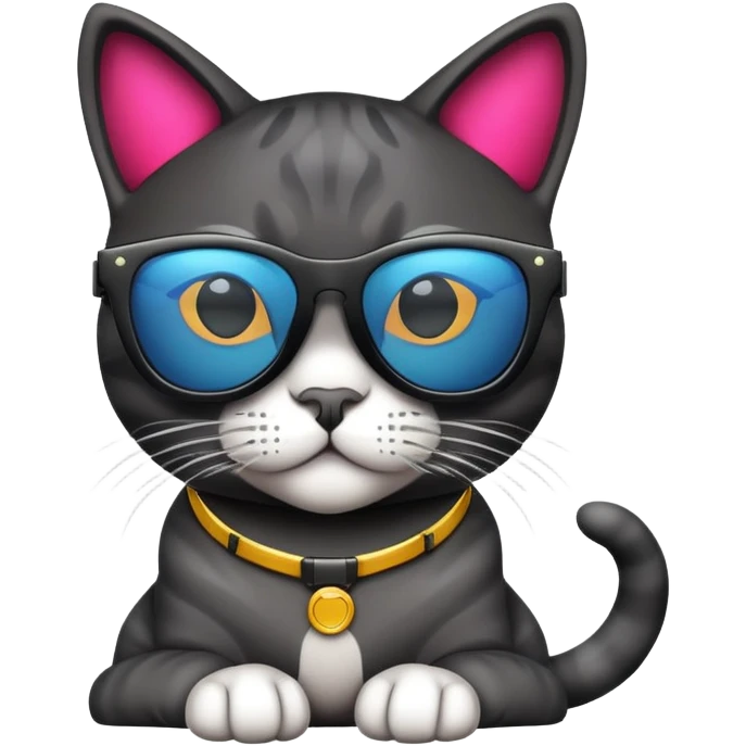 cool cat with laser glasses emoji
