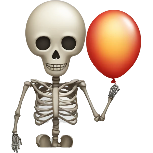 balloon with a skeleton body emoji