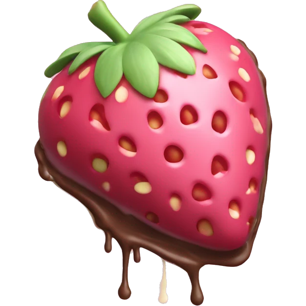 Strawberry dipped in pink chocolate with white sprinkles  emoji
