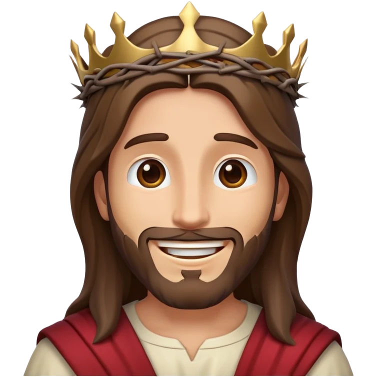 Jesus crown with expressive emoji face emoji
