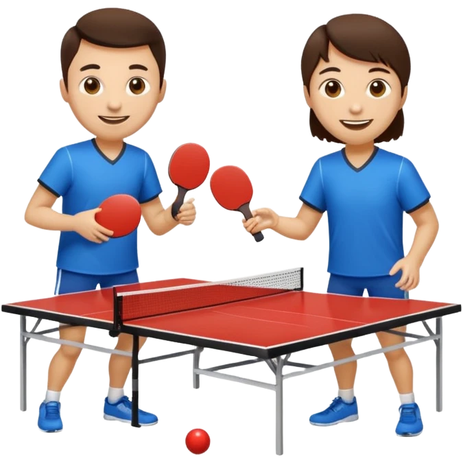 deux animaux qui jouent au ping pong sans la table emoji