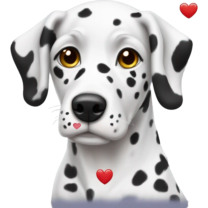 Dalmata dos with hearts emoji