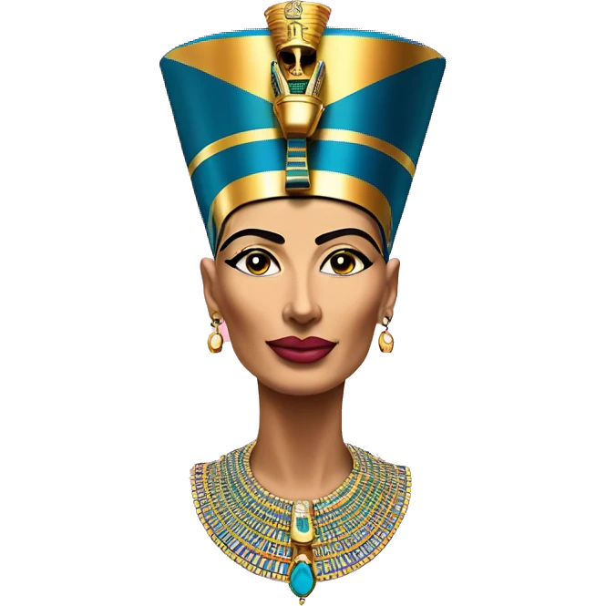 Queen Nefertiti having fun in 2024 phone neck pink emoji