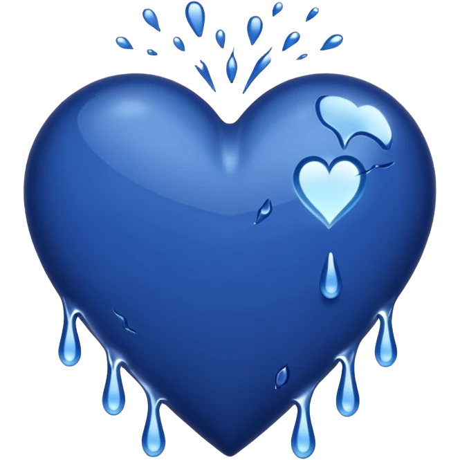 Bleeding navy blue heart emoji