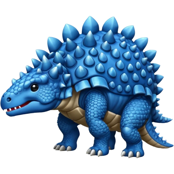 As un emoji de el dinosaurios ANQUILOSAURIO de perfil en color azul emoji
