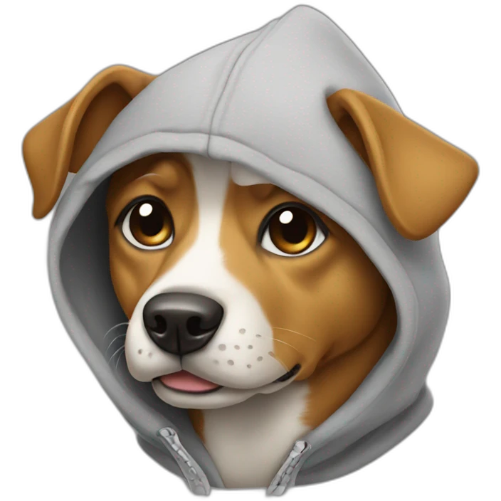 Dog wearing a hoodie  emoji