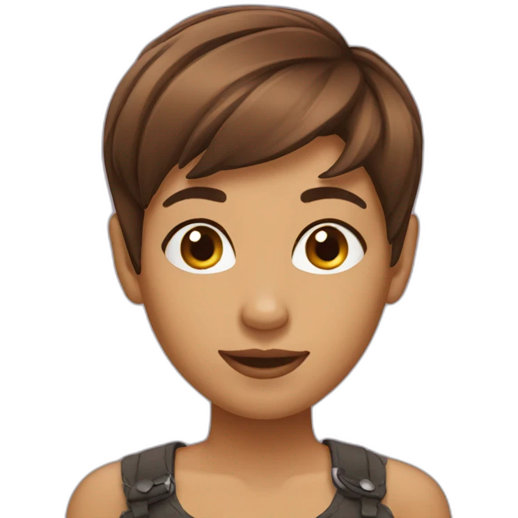 Brown pixie haircut emoji