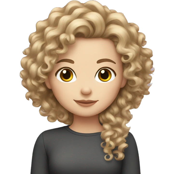 Curly hair white girl with cat emoji