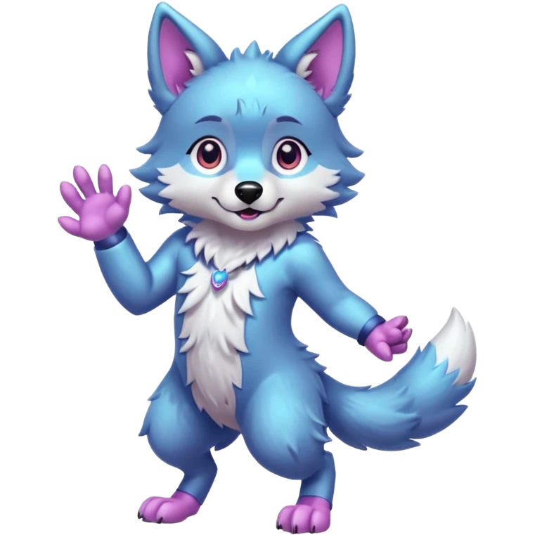 anthropomorphic anthro kawaii cute colorful shiny pastel furry wolf-fursona furry  (2 legs, 2 arms) (full body) (shoulder bust) (half body) emoji