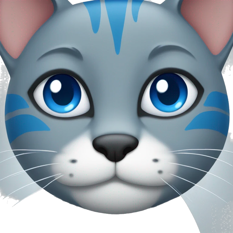 Blue Cat smirking emoji