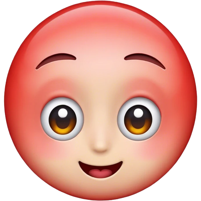 Blushing emoji with big eyes emoji