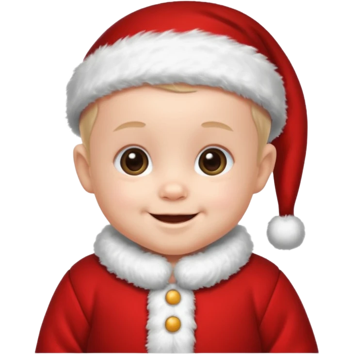 a baby wearing santa clothes emoji