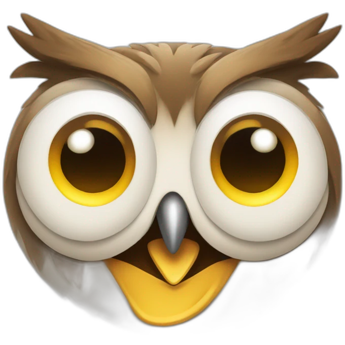 Owl Grinning Face with Sweat emoji