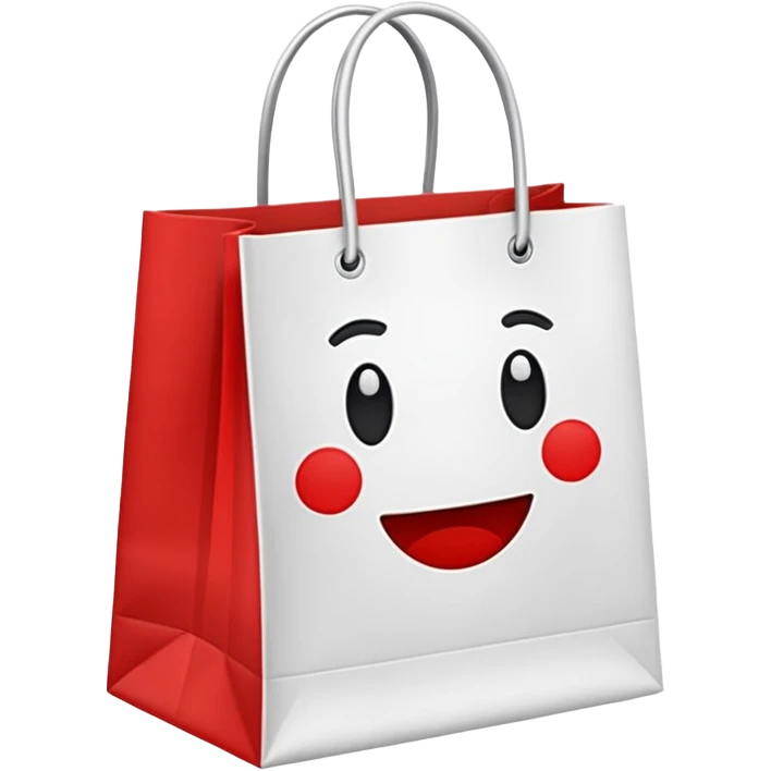 Bata store bag white and red emoji
