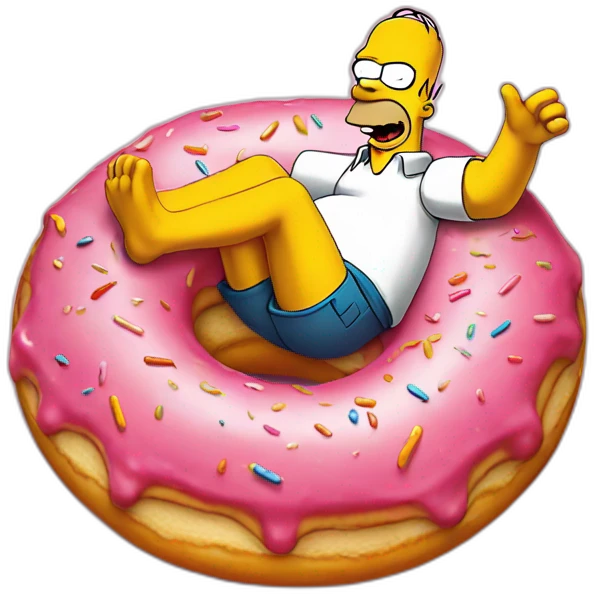 drunk homer simpson inside a donut emoji