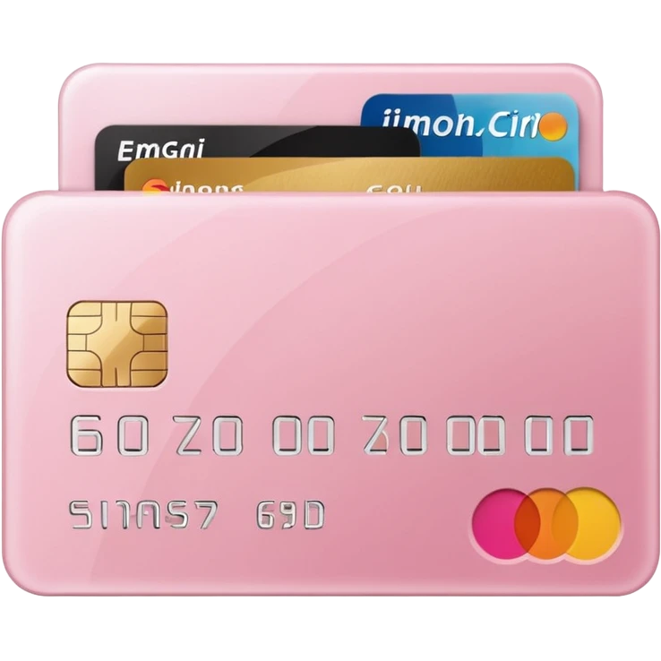 light pink credit card, iPhone style emoji