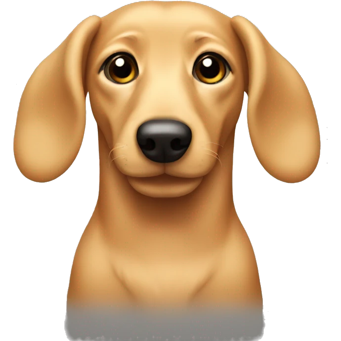 Stuffed animal of a blond dachshund emoji