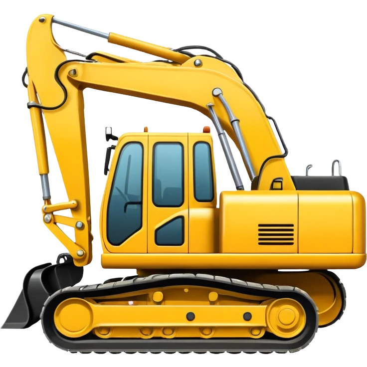 a digger construction vehicle, back view, simple, bold, suitable for an emoji emoji