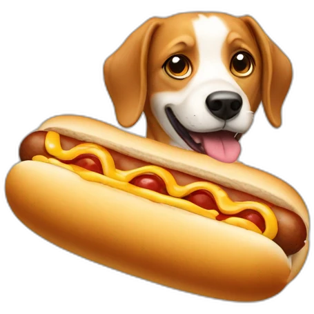 Dog eat a hotdog  emoji
