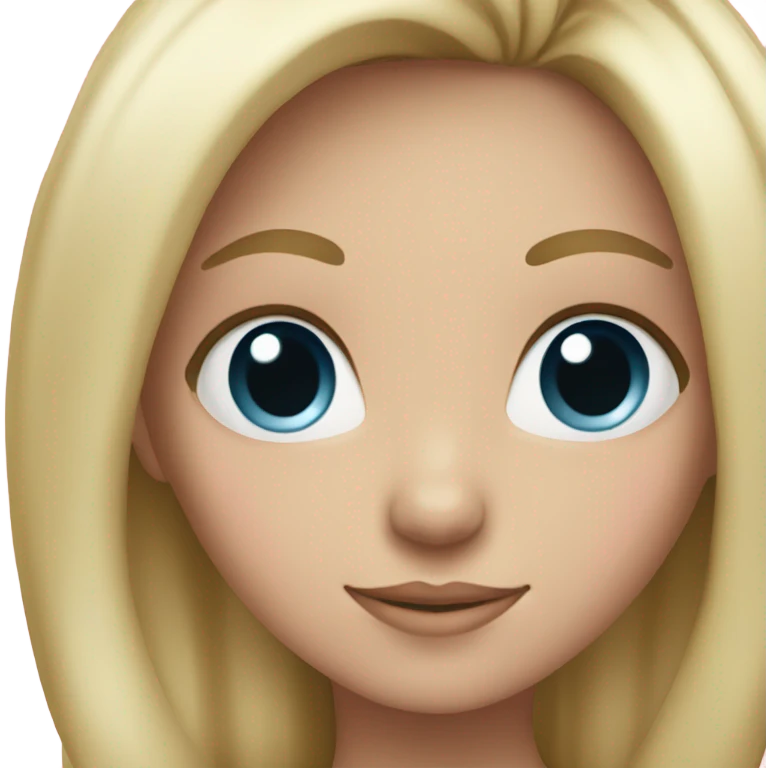 Blonde girl with pink heart emoji