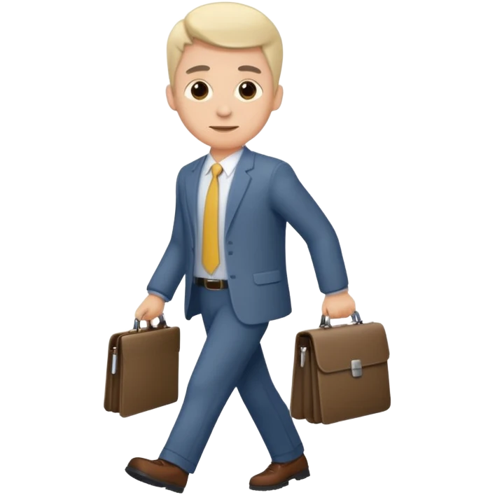 Man with portfolio heading to work. emoji