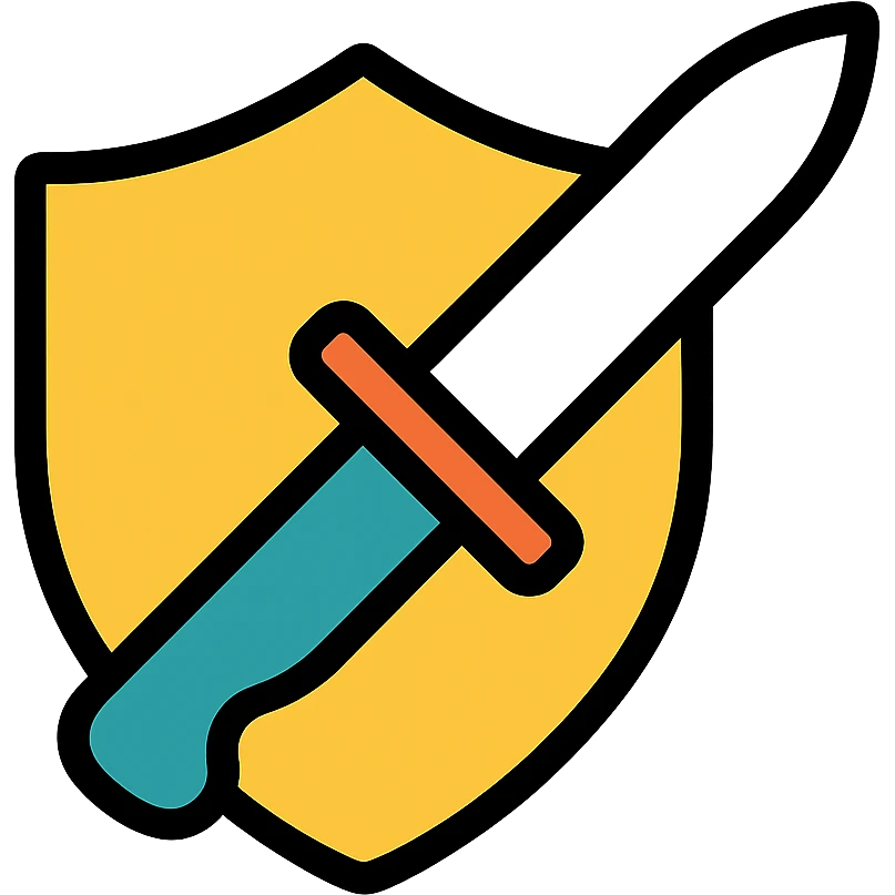 shield and knife colored icon emoji