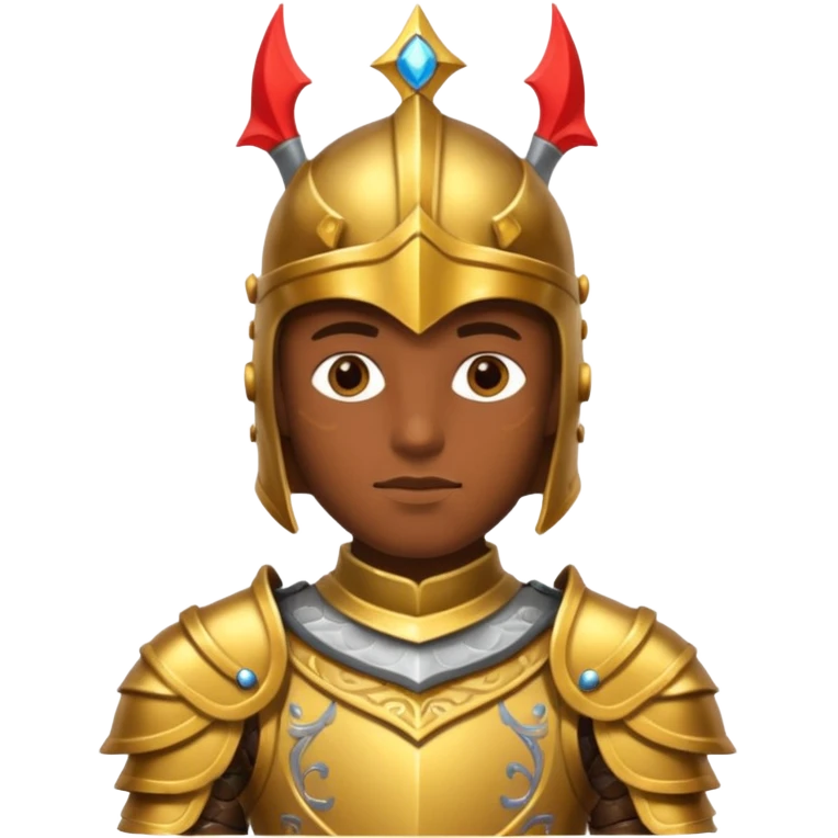 gold knight, brown skin emoji