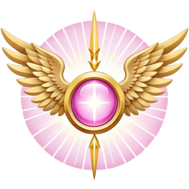6 wings emblem holy light pink emoji