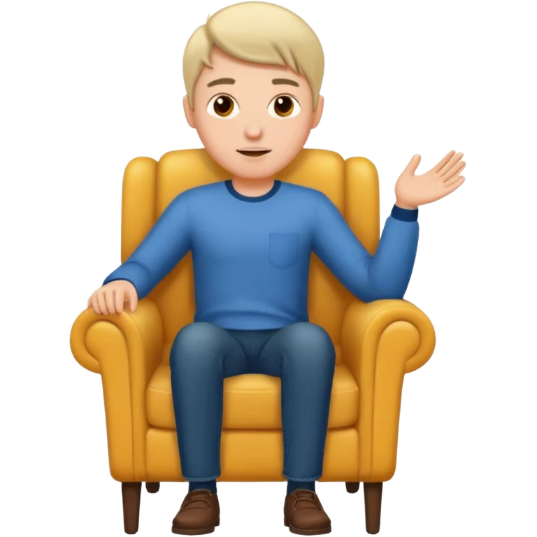 Guy in a chair asking emoji
