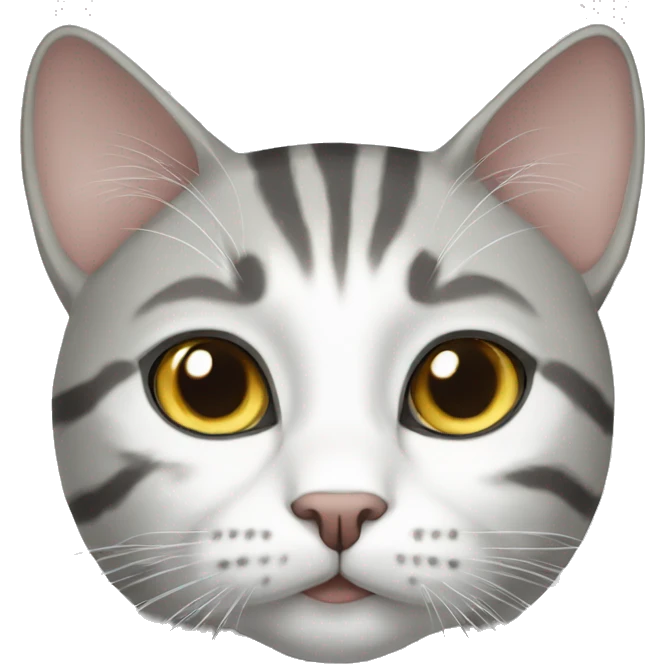 White and Grey tabby cat emoji