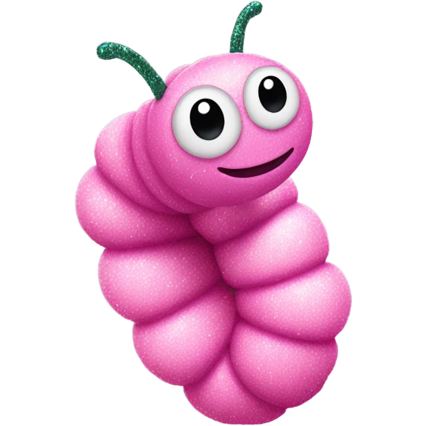 Pink caterpillar with glitter  emoji
