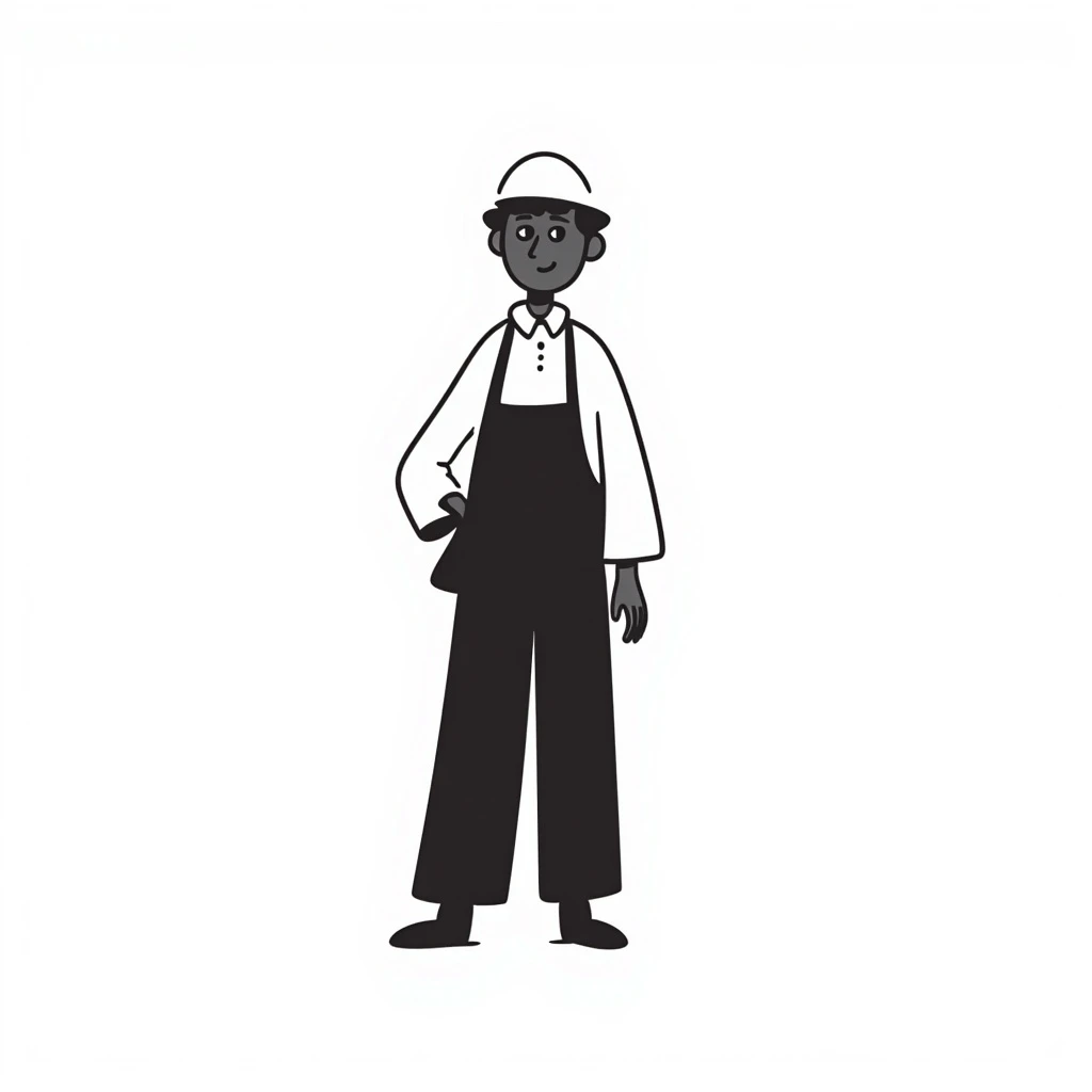 minimalist human silhouette, hand-drawn look, icon for representing any profession emoji