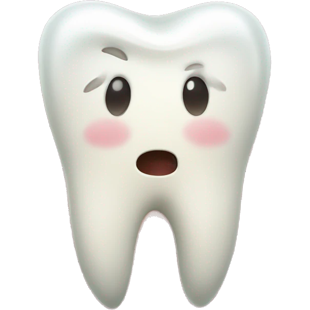 tooth with caries no face emoji