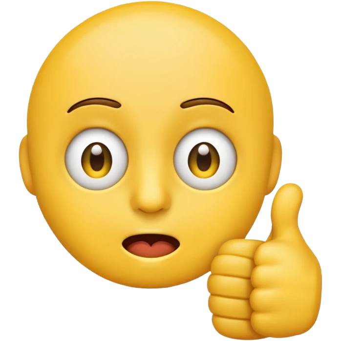 Emoji face stressed out with one eye quivering and a thumbs up sticking out emoji