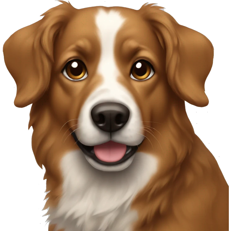 Brown dog black snout curly tail emoji