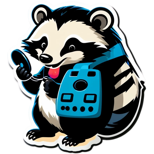 badger with corded phone emoji