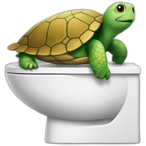 Tortue au toilette emoji
