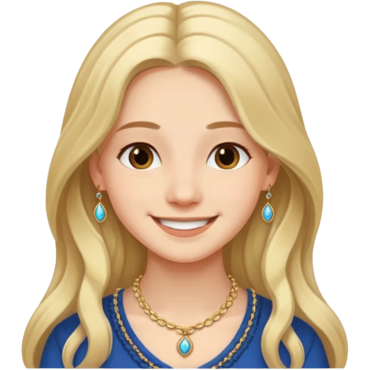 jeune cheveux long avec le sourire style européen emoji