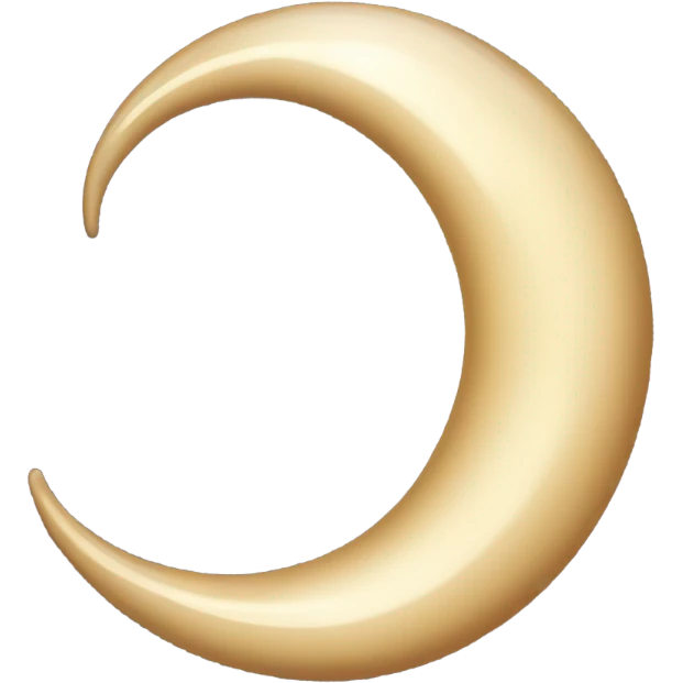 Sparkly glossy beige crescent emoji