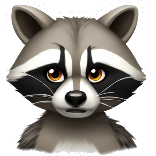 angry raccoon with bow on its head emoji