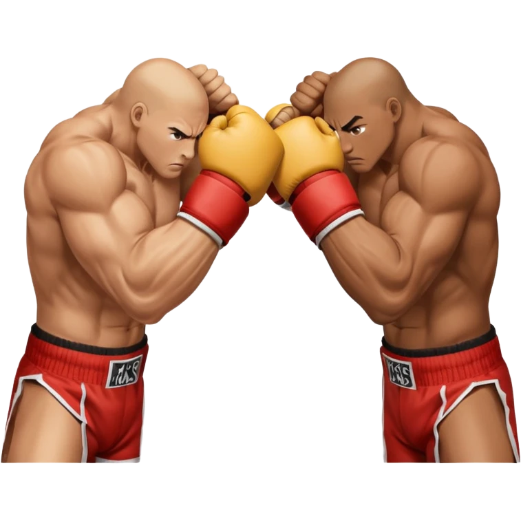 a sideways view of two sets of hands boxing emoji