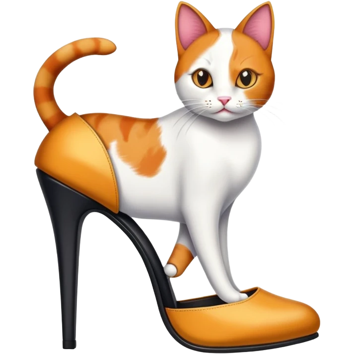 A cat wearing high heels emoji